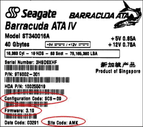 Zmiana elektroniki dla HDD Barracuda 7200.7 - ST340014A