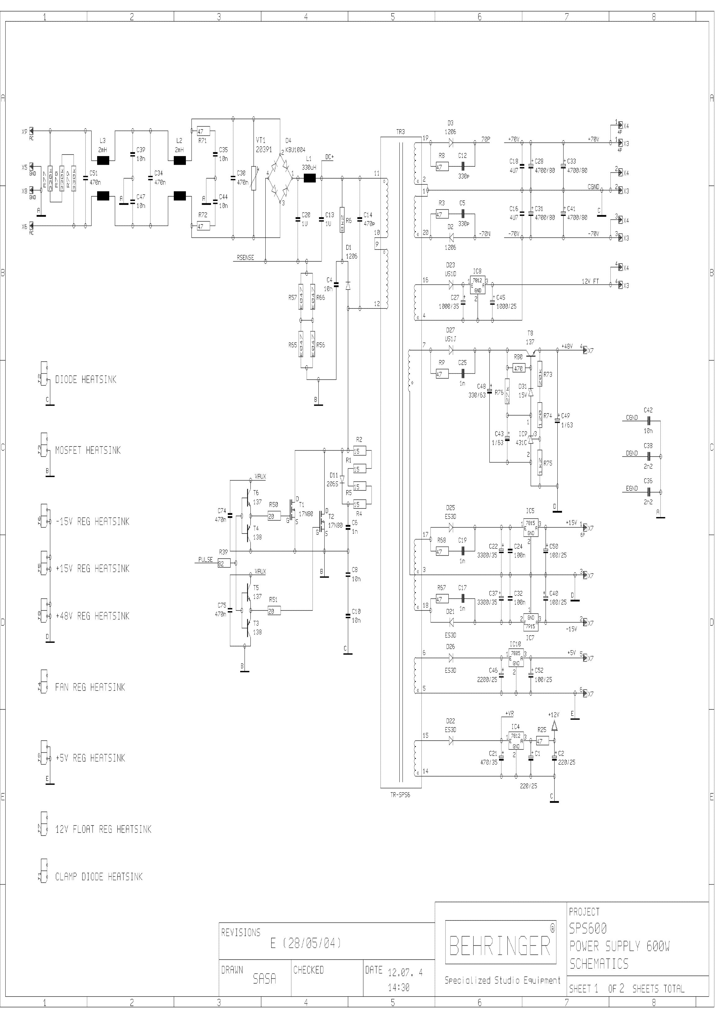 Behringer smpsu19 схема