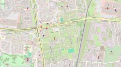 Mapa okolic Bemowa w Warszawie z trasą wzdłuż ul. Górczewskiej i kilkoma pinezkami