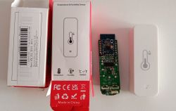 Temperature and humidity sensor with electronic module and packaging.