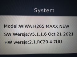 Screenshot of system information for model WIWA H265 MAXX NEW.