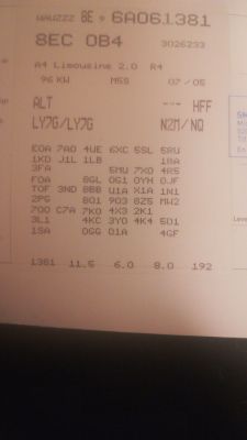 A4 B7 - potrzebne kody do zakodowania sterownika ABS/ESP