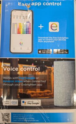 Enbrighten App and Voice Control Advertisement Advertisement poster featuring the Enbrighten app for lighting control.
