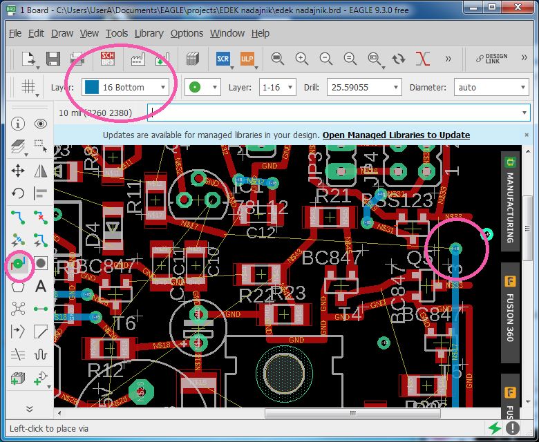 Tworzenie i wstawianie zworków w Eagle - poradnik krok po kroku