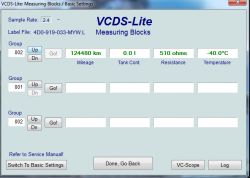 Audi A8 D2 FL 2002r: Odczyt PINu licznika z nowszym wsadem - metody i narzędzia