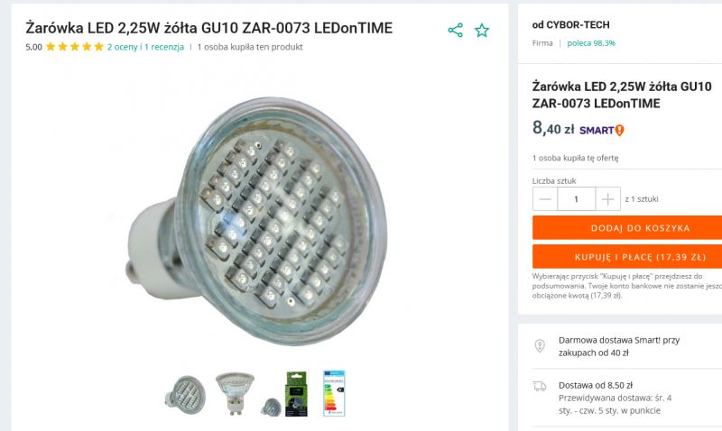 W poszukiwaniu żarówki RGB świecącej chromatycznymi ciepłymi barwami