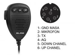 Mikrofon do radia CB - podłączenie wtyku 6-stykowego