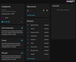 BK7231N device panel in Home Assistant; sensors show “unknown” status