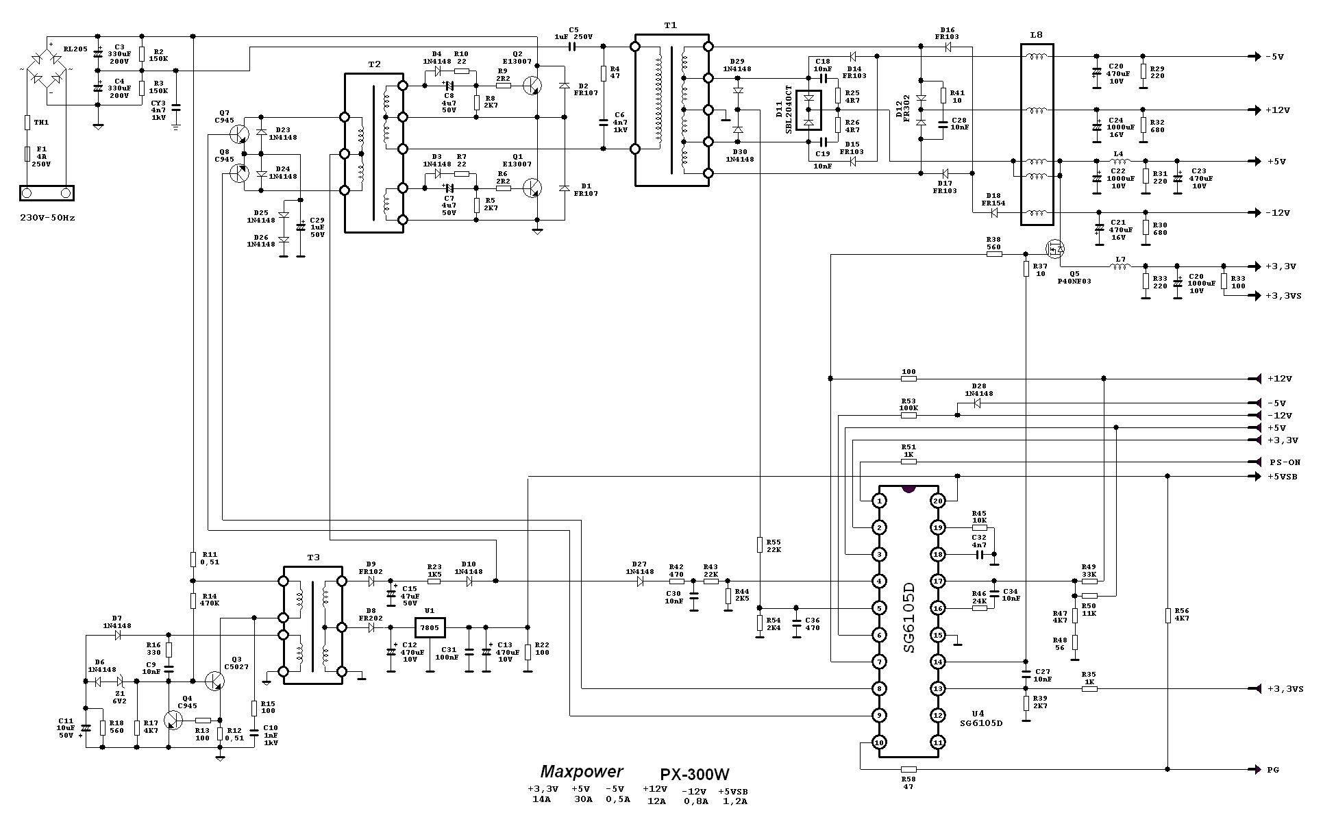 [Rozwiązano] Szukam schematu zasilacza ATX nBase N-Power 600W z układem ...