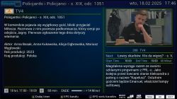 Zrzut ekranu z przewodnika telewizyjnego z informacjami o programie Policjantki i Policjanci.