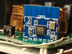 CB2S Module with BK7231N Chip Close-up of the CB2S module with BK7231N chip on a circuit board.