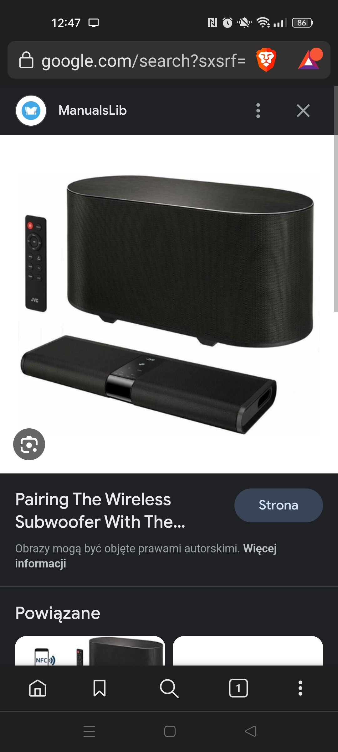 Brak reakcji subwoofera JVC THWL311B nie łączy się z soundbarem, nie