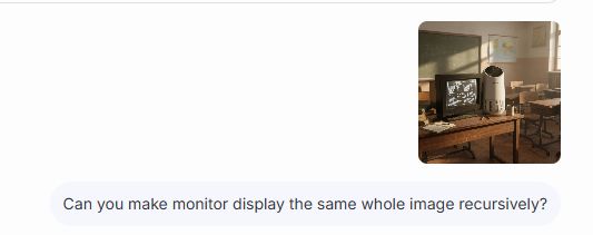Monitor in classroom displays same image recursively in repeating loop