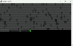 Screenshot from PuTTY showing garbled characters in the terminal.