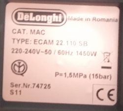 De'Longhi Magnifica SECAM 22.110. SB – nie zapala się i nie miga czerwona ikonka informująca