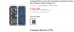 Moduł sterownika serwomechanizmów PCA9685 z interfejsem IIC do Raspberry Pi