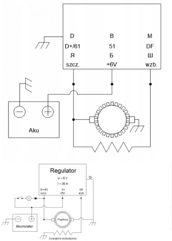 Prądnica ELMOT od Syreny lub od Żuka podłączenie jako silnik