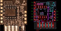 Image shows an electronic module with visible components and its schematic.