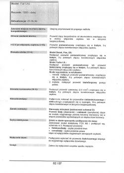 Fiat Uno 1.4s - brak sygnalizacji kierunkowskazów przy zamykaniu centralnego zam