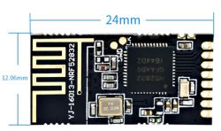 Moduł Nordic NRF52832 z wymiarami 24 mm na 12,06 mm