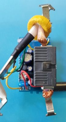 Inside an Electrical Device from Aliexpress Internal view of a disassembled electrical device.