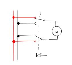 Electrical schematic with motor and switches