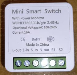 Mini smart switch with power monitoring and screw terminals