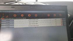 AdBlue-Modul-Fehlerdiagnose auf dem Laptop-Bildschirm Foto eines Laptop-Bildschirms mit Kfz-Diagnoseergebnissen und Fehlern im Zusammenhang mit dem AdBlue-Modul.