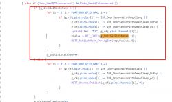C code snippet about publishing initial door sensor states using MQTT.