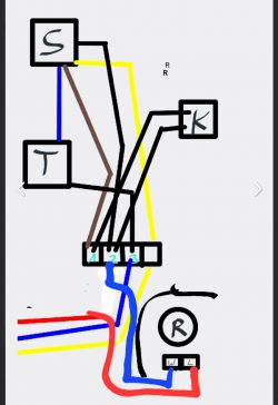 Schemat połączeń elektrycznych z oznaczeniami przewodów.