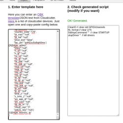 Screenshot of a web application with a JSON converter in OpenBeken.