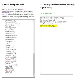OBK Configuration and LED Control Script JSON configuration for OBK with generated script for LED control.