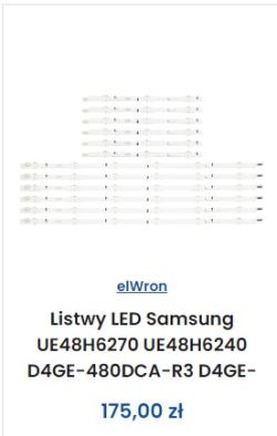 Komplet 12 listew LED do telewizora Samsung z ceną 175,00 zł