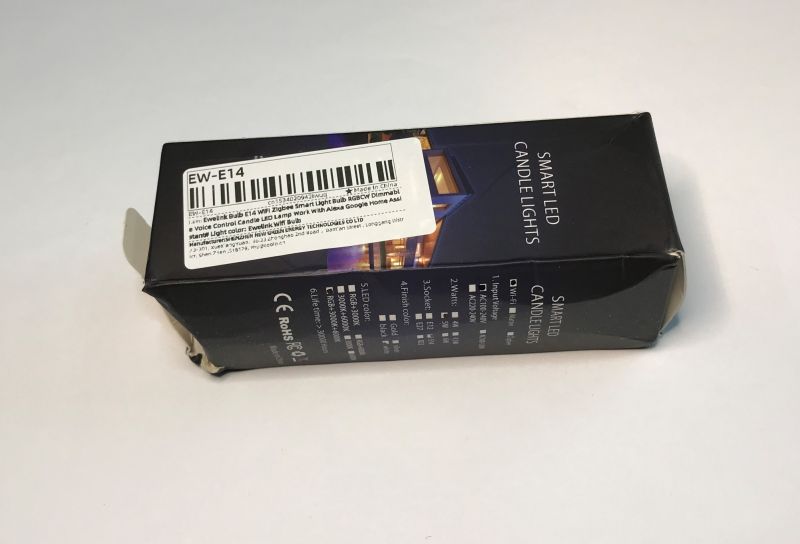 Smart LED Candle Lights Box Box of LED candle-shaped light bulbs.