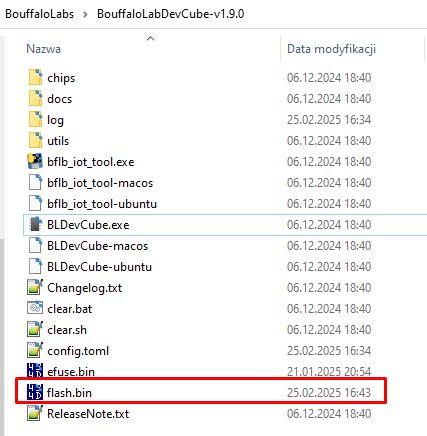 Screenshot of a file explorer window showing the BouffaloLabs folder containing various files.