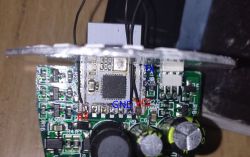 Modified Smart Bulb Circuit Board Circuit board with RX, TX, GND, VCC labels.