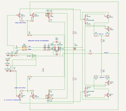 Schemat wzmacniacza audio z tranzystorami BC547/BC557 i BD139/BD140 oraz zasilaniem ±12 V