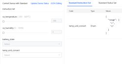 Screenshot of Tuya Developer Platform interface displaying sensor data