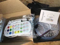 LED Kit with Remote and Instructions Contents of the box with LED strip and remote control