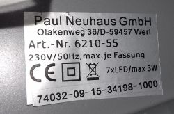 Podział sterowania lampami LED w Paul Neuhaus MERAL 6210-55 na dwa włączniki
