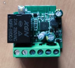 Smart Switch with Electronic Components Electronic module smart switch with visible components.