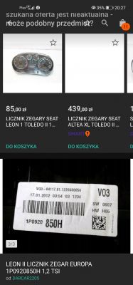 Seat Altea: błąd czujnika poziomu paliwa po wymianie licznika z Leona