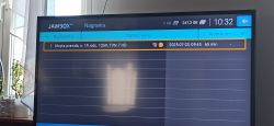 Ekran telewizora z listą zaplanowanych nagrań z dekodera JAMBOX HD