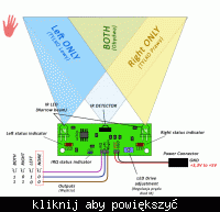 Czujnik podczerwieni do robota - strefy: lewa, prawa, środek Czujnik podczerwieni do robota - strefy: lewa, prawa, środek