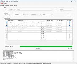Screenshot of Ameba Image Tool V2.7.17 showing binary files to download.