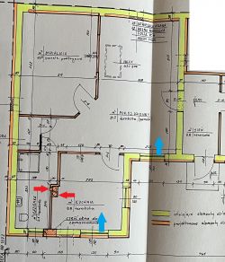 Schemat wentylacji z planem mieszkania