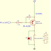 Podłączenie przekaźnika 12V do wyjścia przeciwsobnego 3,6V