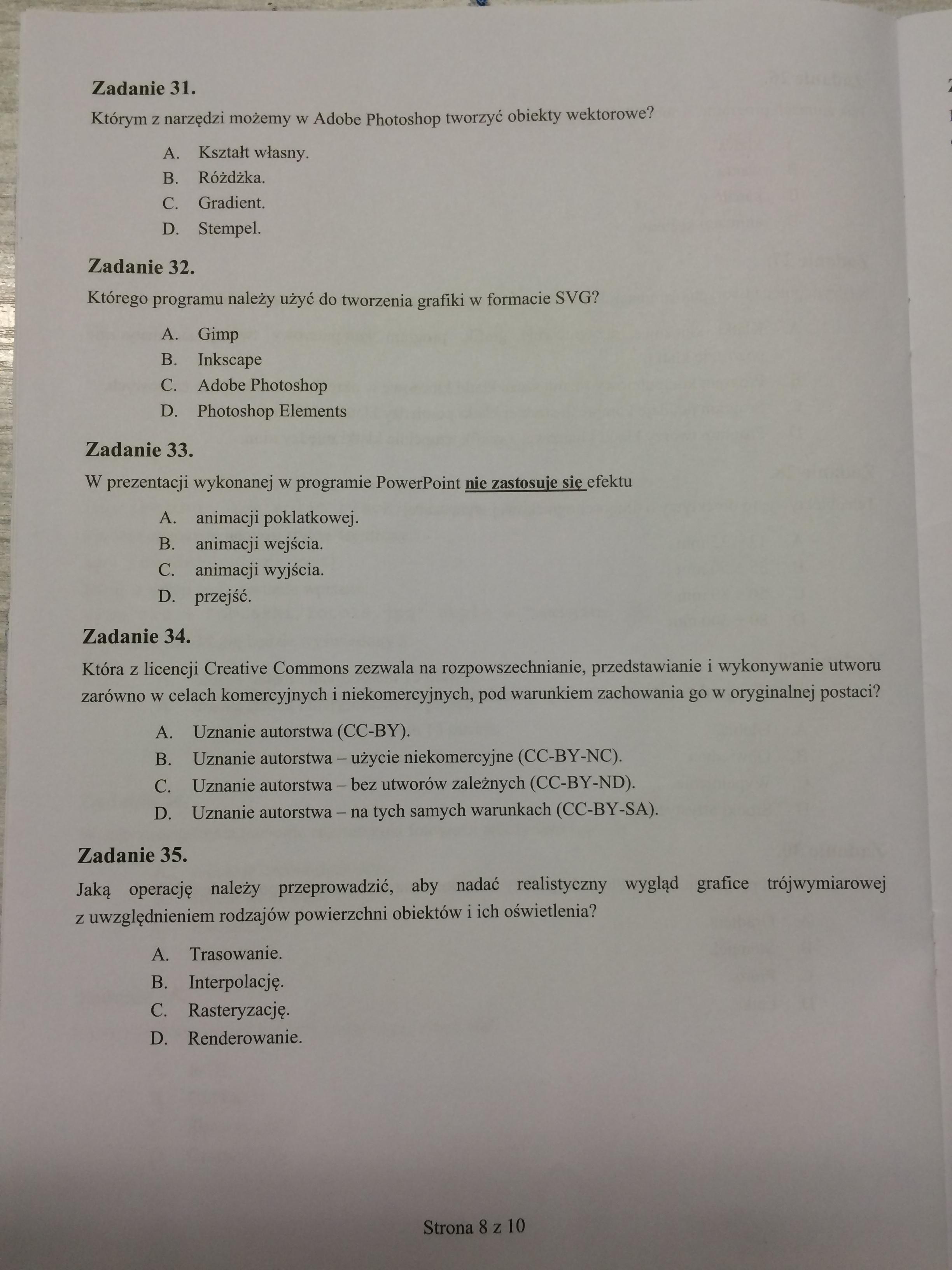 Technik Cyfrowych Procesów Graficznych Egzamin Teoretyczny Kwalifikacja A.25 technik cyfrowych procesów graficznych!
