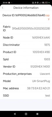 A screenshot displaying device information on a smartphone.