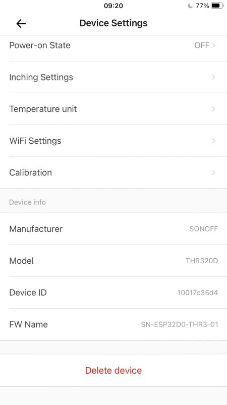 [ESP32] Termostat z wyświetlaczem i WiFi - Sonoff THR320D - aplikacja eWeLink